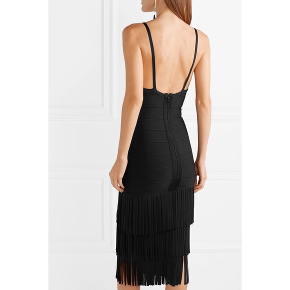 Herve Leger Fringed Bandage Midi Dress - Picture 4 of 4